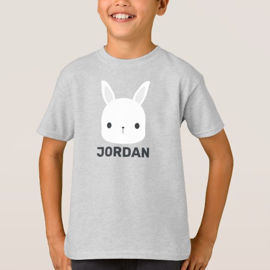 Kute Little Bunny Rabbit met persoonlijke naam T-shirt (Voorkant)