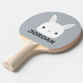 Kute Little Bunny Rabbit met persoonlijke naam Tafeltennisbatje (Voorkant Gekanteld)