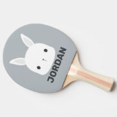 Kute Little Bunny Rabbit met persoonlijke naam Tafeltennisbatje (Zijkant)