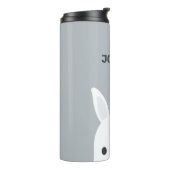 Kute Little Bunny Rabbit met persoonlijke naam Thermosbeker (Gedraaid links)