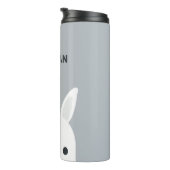 Kute Little Bunny Rabbit met persoonlijke naam Thermosbeker (Geroteerd rechts)