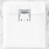 Kute Little Bunny Rabbit met persoonlijke naam Vierkante Sticker (Tas)
