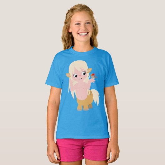 Kute Little Cartoon Centauress Kinder T-Shirt (Voorkant volledig)