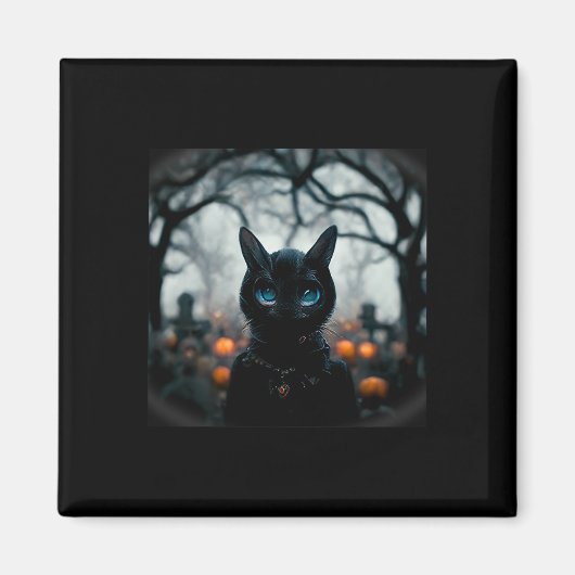 Kute Little Cat Face for Halloween Magneet (Voorkant)