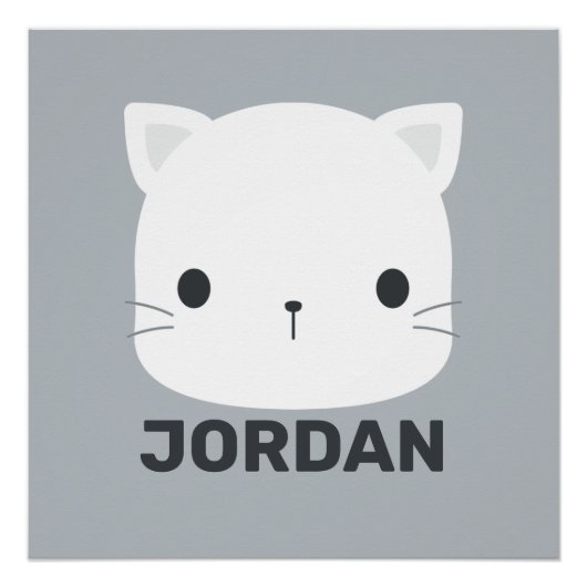 Kute Little Cat met Personal Name Poster (Voorkant)