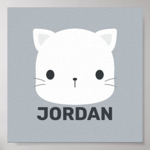 Kute Little Cat met Personal Name Poster