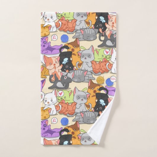 Kute Little Cats Pattern Bad Handdoek (Handdoek)