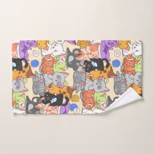 Kute Little Cats Pattern Bad Handdoek (Handdoek)