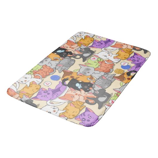 Kute Little Cats Pattern Badmat (Gekanteld)