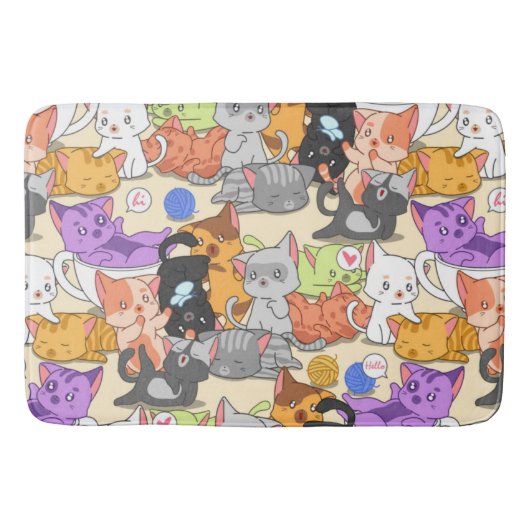 Kute Little Cats Pattern Badmat (Voorkant)