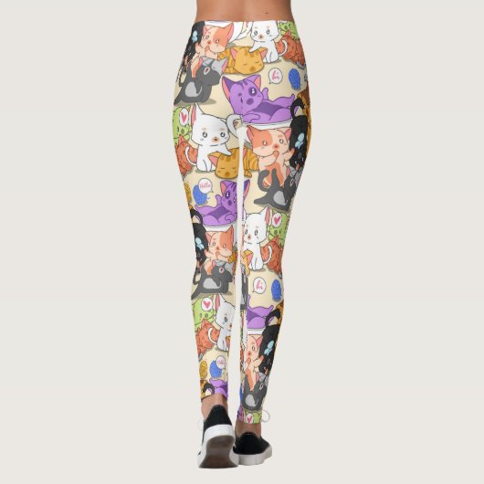 Kute Little Cats Pattern Leggings (Achterkant)