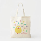 Kute Little Chickie Custom Name Easter Canvas tas (Voorkant)