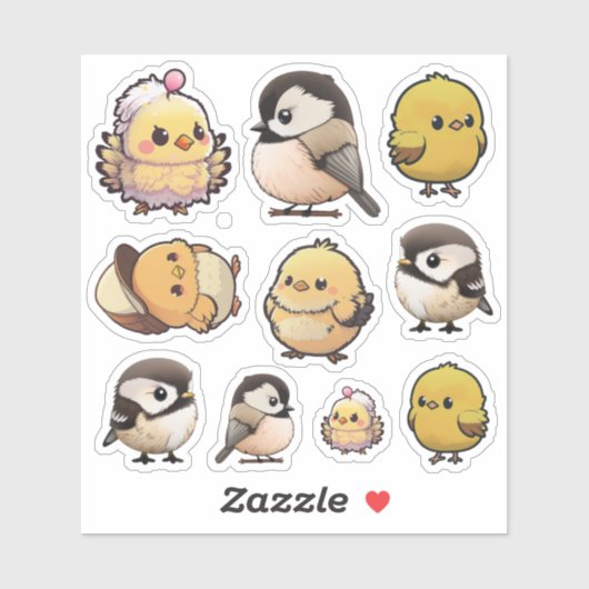 Kute Little Chicks- en Chickadee-Stickers Sticker (Vel)