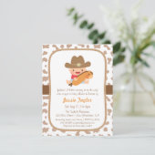 Kute Little Cowboy Western Baby Shower Invitations Kaart (Staand voorkant)