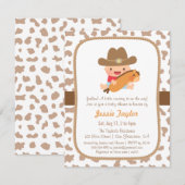 Kute Little Cowboy Western Baby Shower Invitations Kaart (Voorkant / Achterkant)
