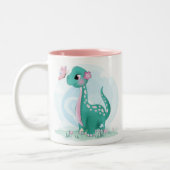 Kute Little Dinosaur met Butterfly Mok (Links)