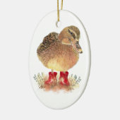 Kute Little Duck in Red Rubber Boots Fun Keramisch Ornament (Links)