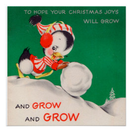 Kute Little Ducking Kerstmis Poster for Nursery