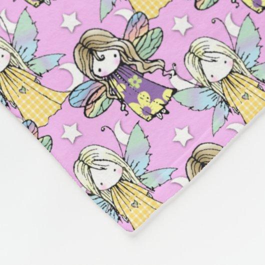 Kute Little Fairies Fantasy Art Pattern Fleece Deken (Hoek)