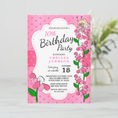 Kute Little Fairy 00th Birthday Girl in Pink Kaart (Staand voorkant)