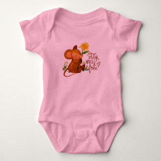 Kute Little Field Mouse Holding Yellow Flower Romper