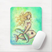 Kute Little Fish and Mermaid Fantasy Art Muismat (Met muis)