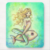 Kute Little Fish and Mermaid Fantasy Art Muismat (Voorkant)