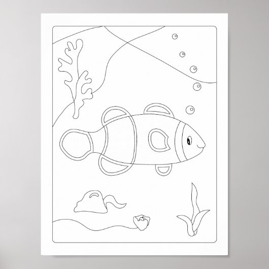 Kute Little Fish Antistress Colour book Poster (Voorkant)