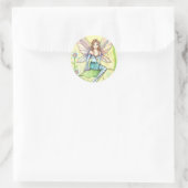 Kute Little Flower Fairy Fantasy Art Ronde Sticker (Tas)