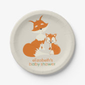 Kute Little Fox en mama Baby shower Paper Bord (Voorkant)