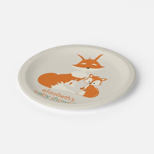 Kute Little Fox en mama Baby shower Paper Bord (Gekanteld)