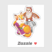 Kute Little Fox en Owl Sticker (Vel)