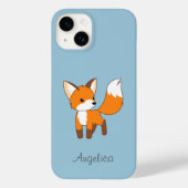 Kute Little Fox op Blue Case-Mate iPhone Case (Achterkant)