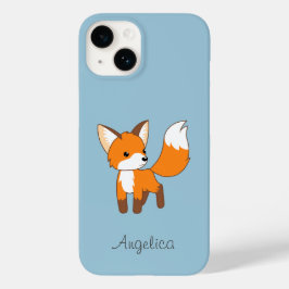 Kute Little Fox op Blue Case-Mate iPhone 14 Hoesje