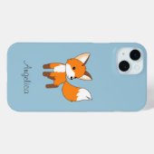 Kute Little Fox op Blue Case-Mate iPhone Case (Achterkant (horizontaal))