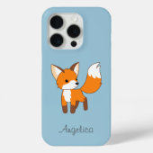 Kute Little Fox op Blue Case-Mate iPhone Case (Achterkant)