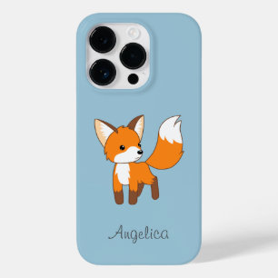 Kute Little Fox op Blue Case-Mate iPhone 14 Pro Hoesje