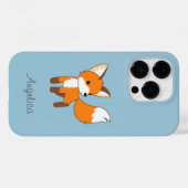 Kute Little Fox op Blue Case-Mate iPhone Case (Achterkant (horizontaal))