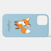 Kute Little Fox op Blue Case-Mate iPhone Case (Achterkant (horizontaal))