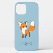 Kute Little Fox op Blue Case-Mate iPhone Case (Achterkant)