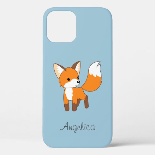 Kute Little Fox op Blue Case-Mate iPhone Case (Achterkant)