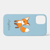 Kute Little Fox op Blue Case-Mate iPhone Case (Achterkant (horizontaal))
