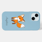 Kute Little Fox op Blue Case-Mate iPhone Case (Achterkant (horizontaal))
