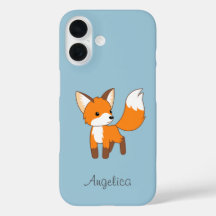 Kute Little Fox op Blue