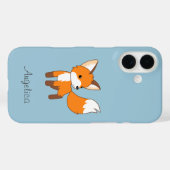 Kute Little Fox op Blue Case-Mate iPhone Case (Achterkant (horizontaal))