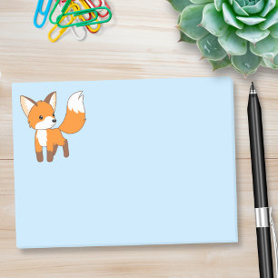 Kute Little Fox op Blue Post-it® Notes