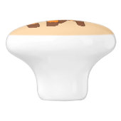 Kute Little Fox op Cream Keramische Knop (Zijkant)