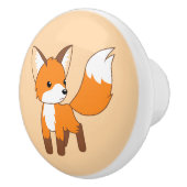 Kute Little Fox op Cream Keramische Knop (Rechts)