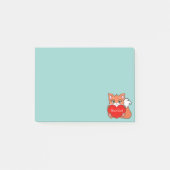 Kute Little Fox op Light Blue Post-it® Notes (Voorkant)