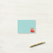 Kute Little Fox op Light Blue Post-it® Notes (Op bureau)